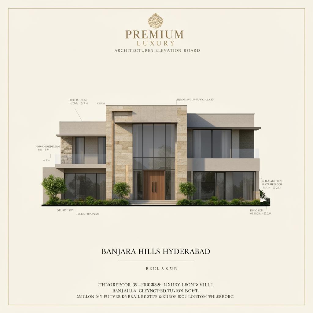 Pool-Court Villa – Banjara Hills – Front Elevation