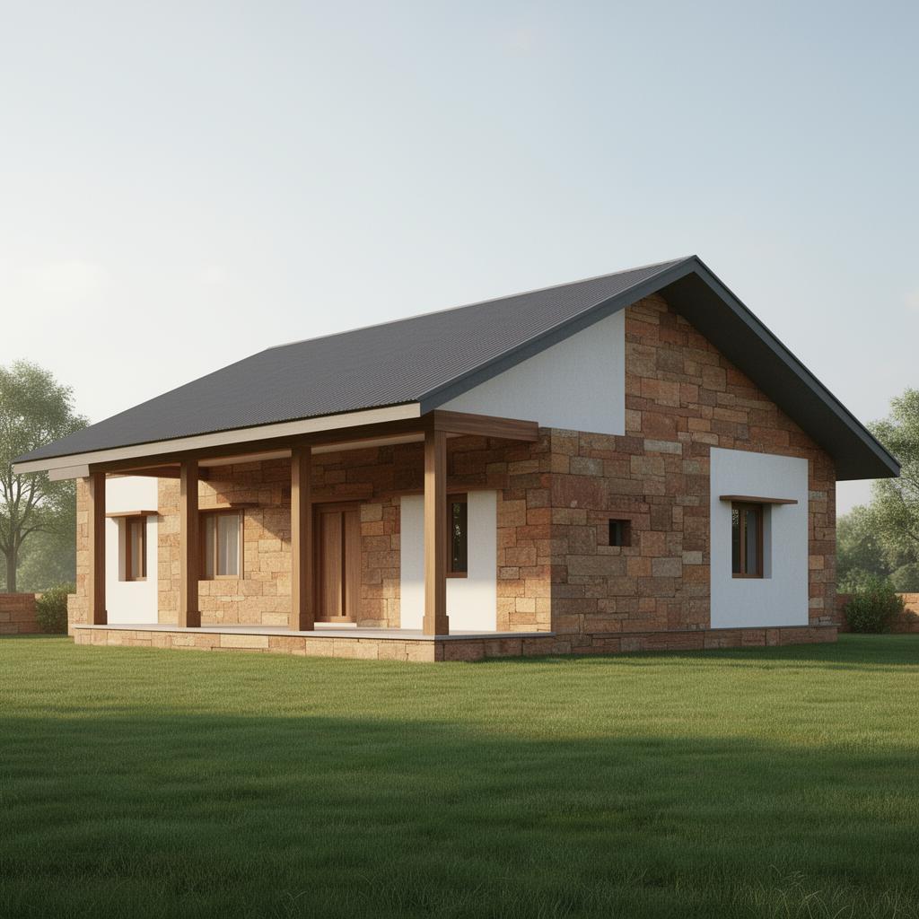 Modern Farmhouse – Begumpet – 3D render