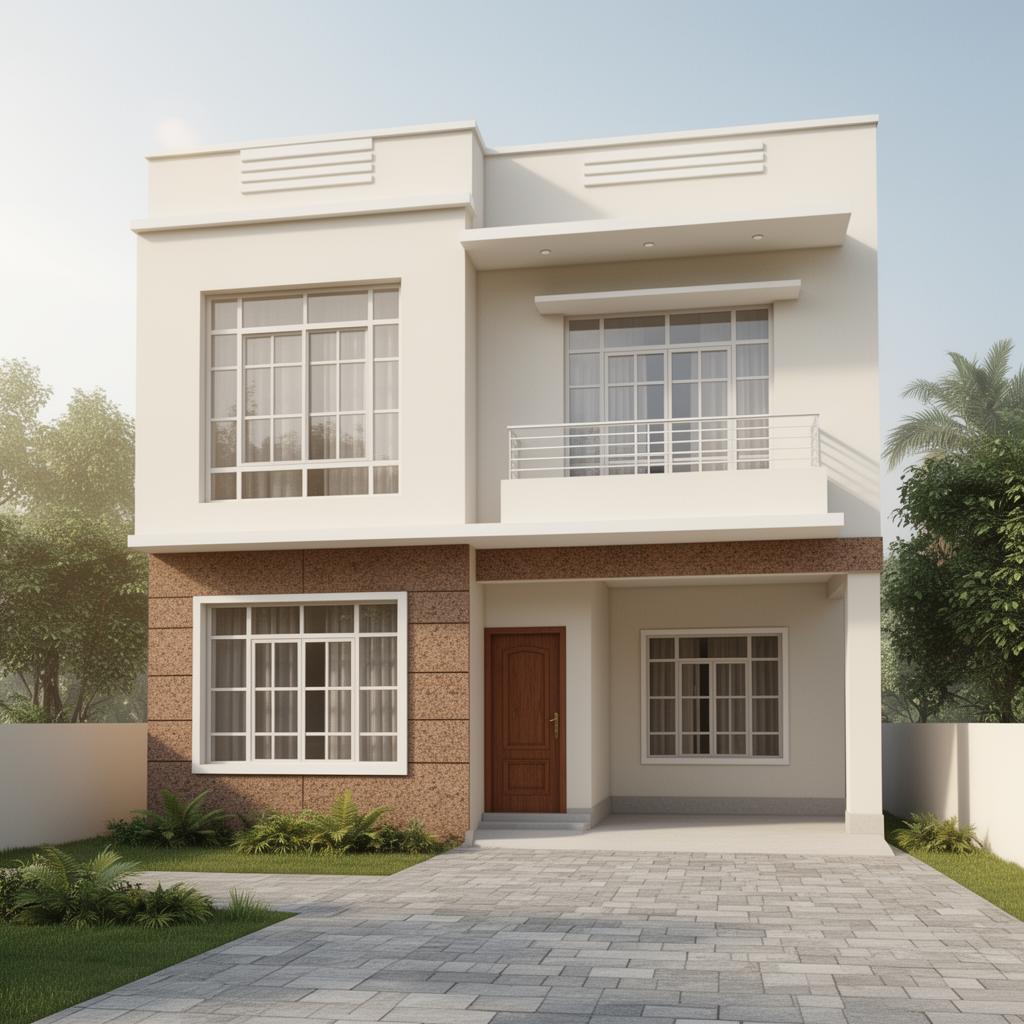 G+2 Independent House – Ameerpet – 3D render