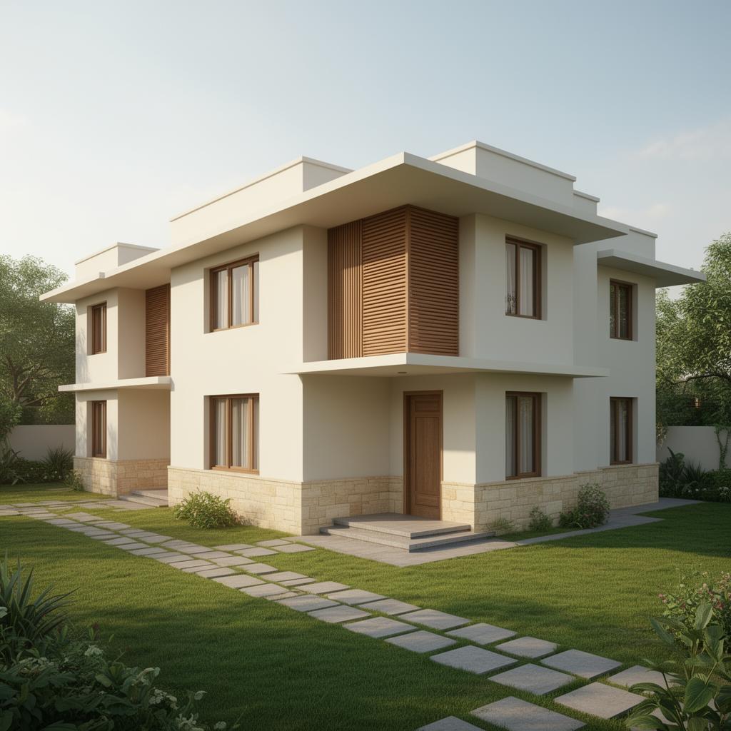 Triplex Bungalow – Manchirevula – 3D render