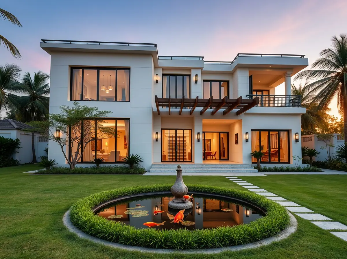 Luxury Garden Villa – Kokapet – 3D render