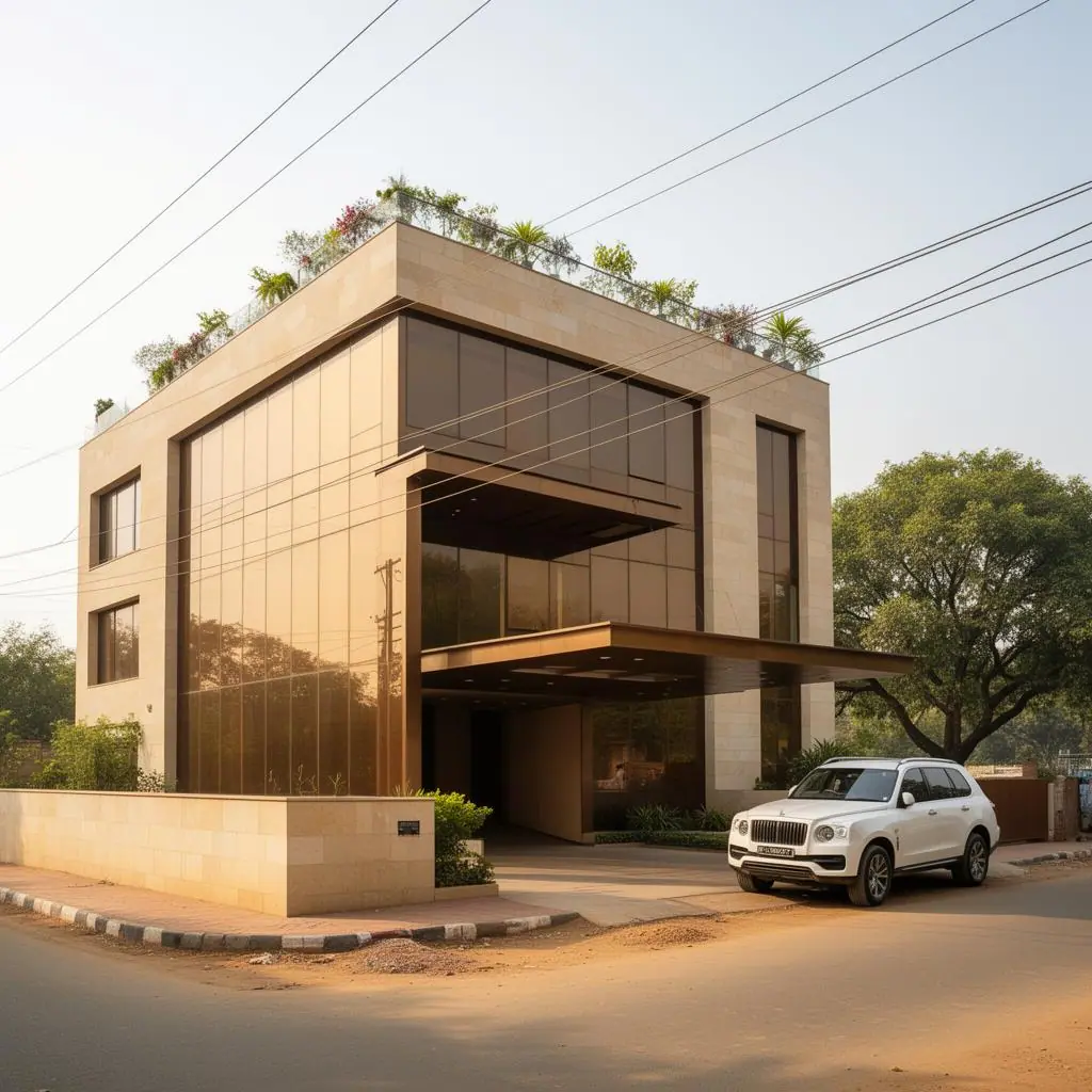 Contemporary Glass & Stone Duplex – Jubilee Hills – completed