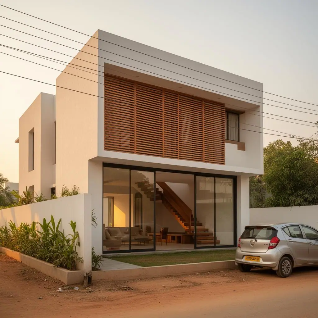 Modern Minimalist Duplex – Kokapet – completed