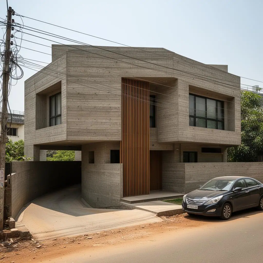 Sculpted Concrete Duplex – Banjara Hills – completed