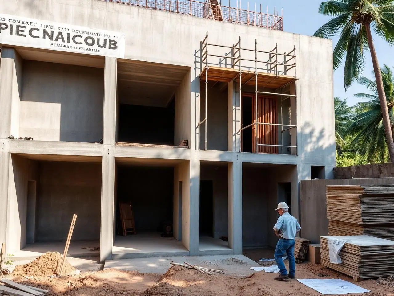 Sculpted Concrete Duplex – Banjara Hills – under construction