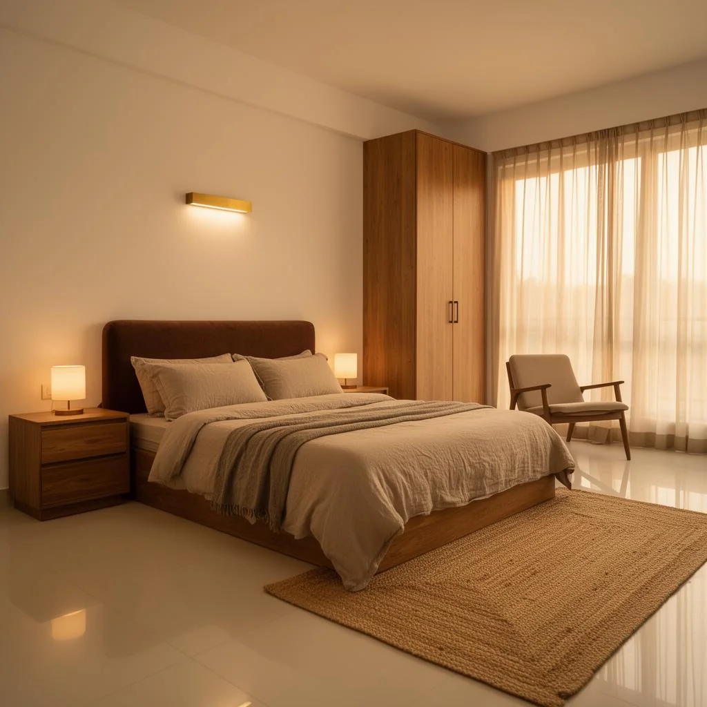 2BHK Flat Interior – Gandipet – Master Bedroom